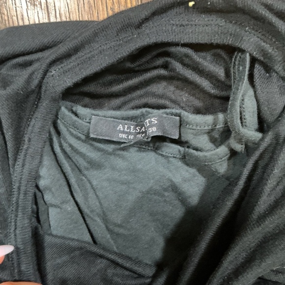 AllSaints Black Long Sleeve Ruched Bodycon Dress Women’s Size 6 (US 10 UK / EU 3 - Picture 6 of 6